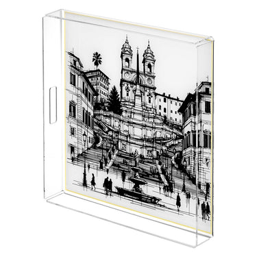 Vassoi Piazza Italia quadrati Giallo Roma