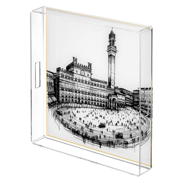 Vassoi Piazza Italia quadrati Ocra Siena